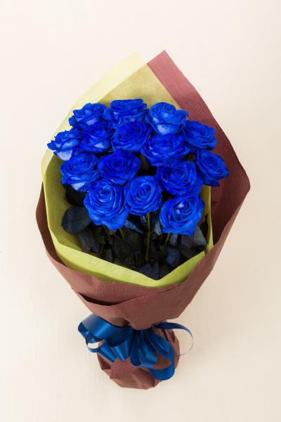 大輪の青いバラの花束 1 大輪の青いバラの花束