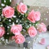 ピンクのバラとかすみ草の花束 2 506bc8613f38fabe32a7db6119a9fa50